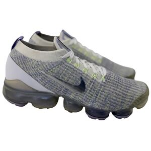 Nike Air VaporMax Flyknit 3 Barely Volt Women Size 10 Purple Grey Running Shoes